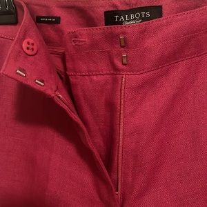 Talbots Red Linen Pants Size 8